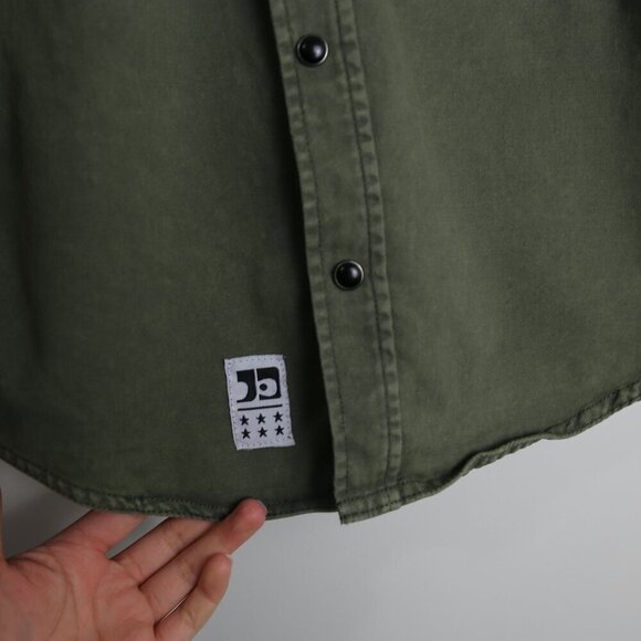 Joe's Jeans Utility Boys Shirt Collared Army Green Size Medium (10-12) - Picture 4 of 8